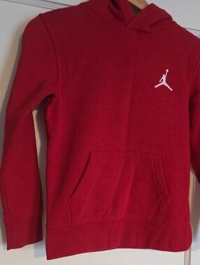 Jordan Red Hoodie with White Jumpman Chest Logo
